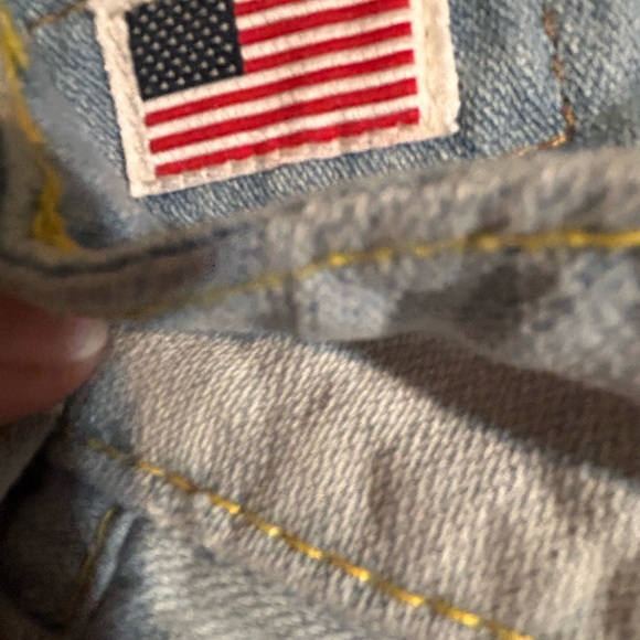 NWOT TRUE RELIGION LIGHT BLUE JEANS/SIZE 27US TALL/100%COTTON/FLARE/USA/LOW RISE - Picture 11 of 16